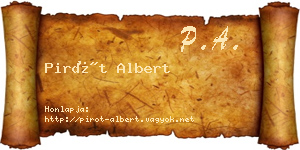 Pirót Albert névjegykártya